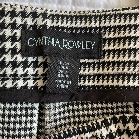 Cynthia Rowley Black and White Checkered Dress Pants Size 8 New Without Tags - Picture 4 of 7